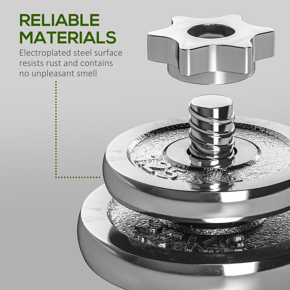 image 1 of SPORTNOW 20kg 2-in-1 Adjustable Weights Dumbbells Set for Home Gym | Green | Green