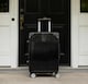 image 3 of OHS Metallic Effect Suitcase Set of 3 Hard Shell ABS Luggage | Black