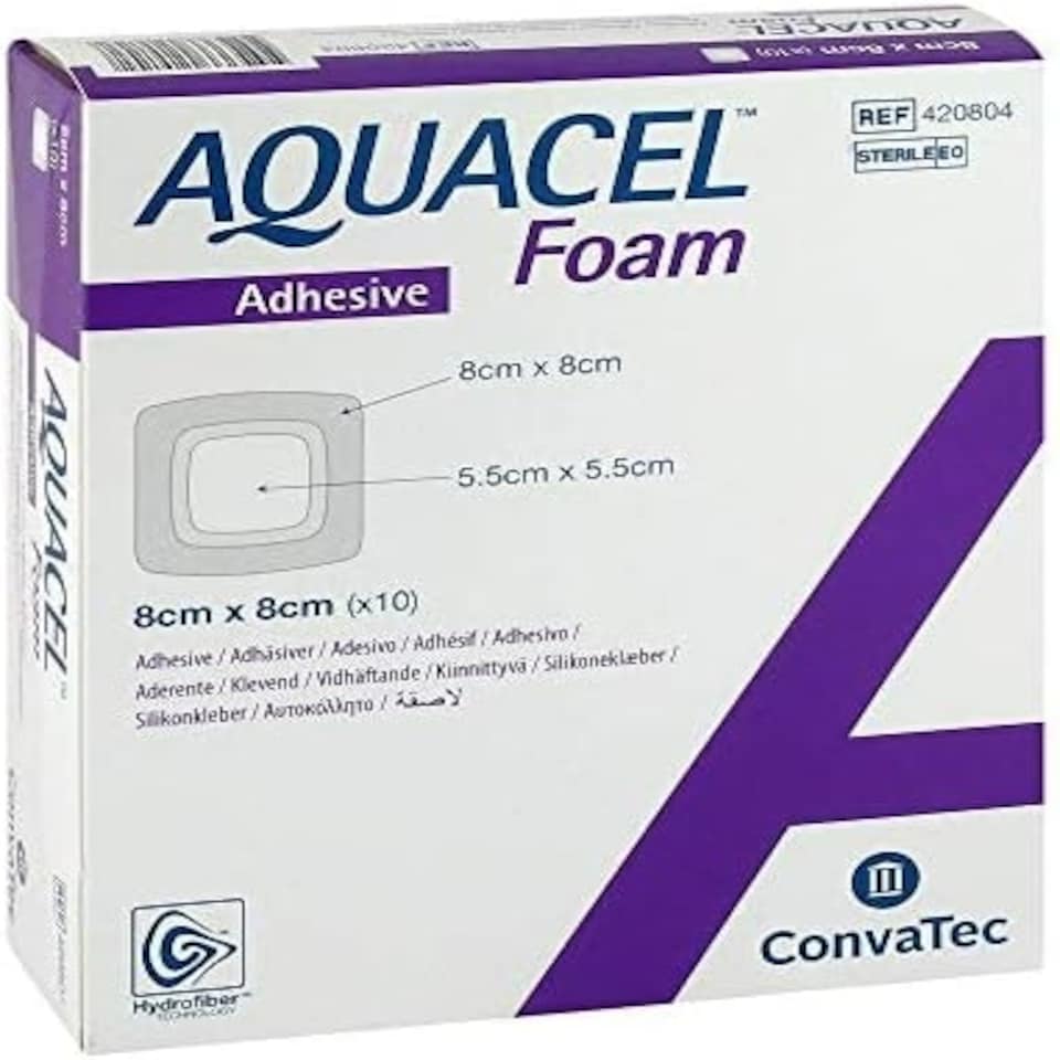 image 1 of Aquacel Foam Adhesive Dressings 8x8cm Pack of 10