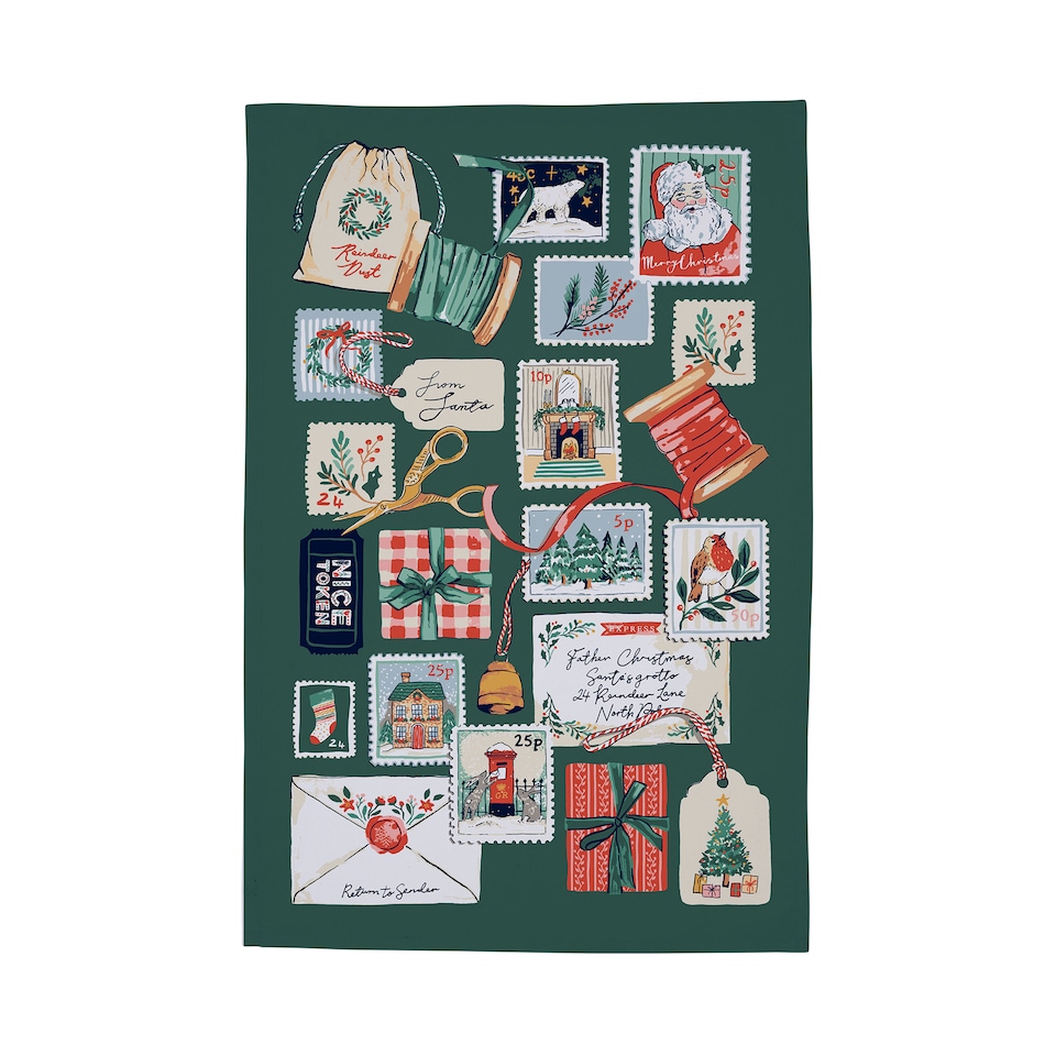 Ulster Weavers Letters to Santa Tea Towel - Cotton Green