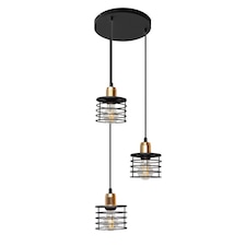 Edison Cluster Pendant Ceiling Light Black, Copper 38cm