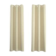 Cream Eyelet Curtains - Thermal Blackout Curtains  - 46 x 54 Inch Drop - 2 Panel Cream
