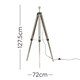 image 7 of ValueLights Modern Distressed Wood And Silver Chrome Tripod Floor Lamp Base | Brown