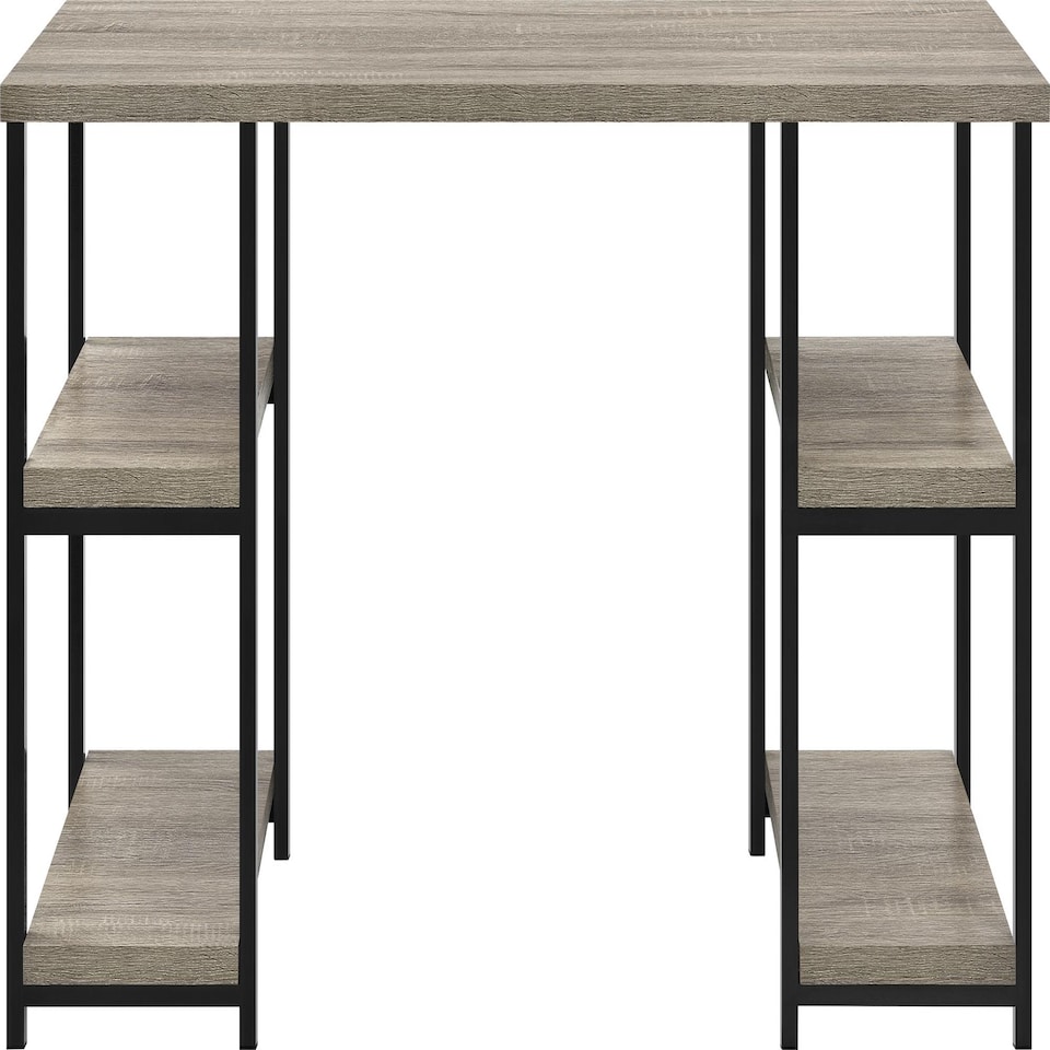 image 1 of Elmwood double pedestal desk in distressed grey oak | Grey | Grey Oak