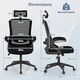 image 2 of COSTWAY Ergonomic Office Chair Adjustable Swivel Lumbar Support Black