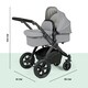 image 4 of Stomp Luxe 12pc Travel System with Cirrus i-Size Car Seat & ISOFIX Base, Carrycot, Reversible Seat, Rain Cover & More (Black/Pearl Grey/Black)