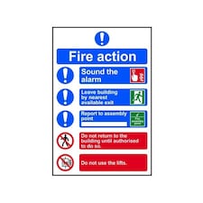 Scan Fire Action Procedure, Style 2 - Pvc Sign 200 X 300mm - Multi Colour - 200 x 300mm