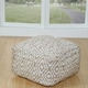 image 3 of Homescapes Sierra Natural Diamond Pattern Jute Square Bean Filled Pouffe - 60 cm