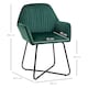 image 3 of HOMCOM Modern Accent Chair, Velvet-Touch Fabric Upholstered Armchair with Metal Base for Living Room, Bedroom and Dinning Room, Green