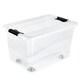 image 1 of Keeeper Crystal Box 52 Litre with Lid and Caster Wheels - Transparent