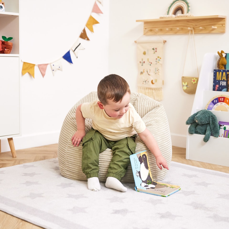 image 1 of Kids High Rest Beanbag Corduroy Natural Beige | Cream | Stone | 1