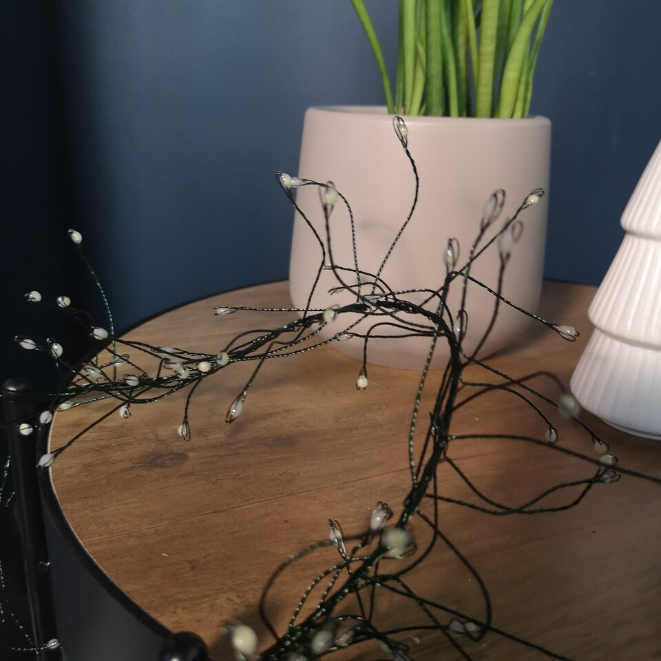 image 1 of 5.4m White LEDs Green Garland Wire Light Christmas Decoration with Timer