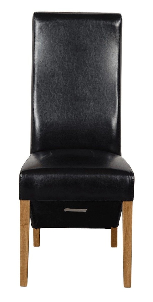 image 1 of Lola Leather Dining Chairs for Dining Room or Kitchen | Black | Black