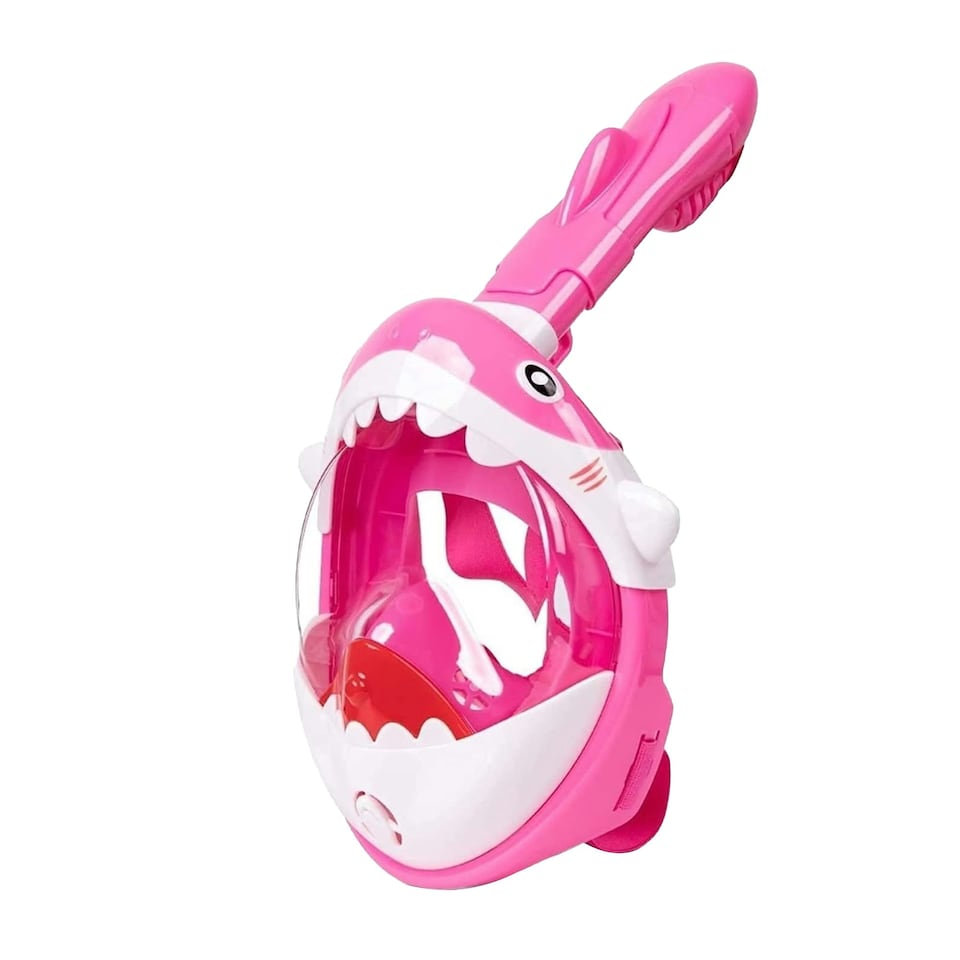 image 1 of SwimTech Childrens/Kids Full Face Snorkel - Pink/White - XS
