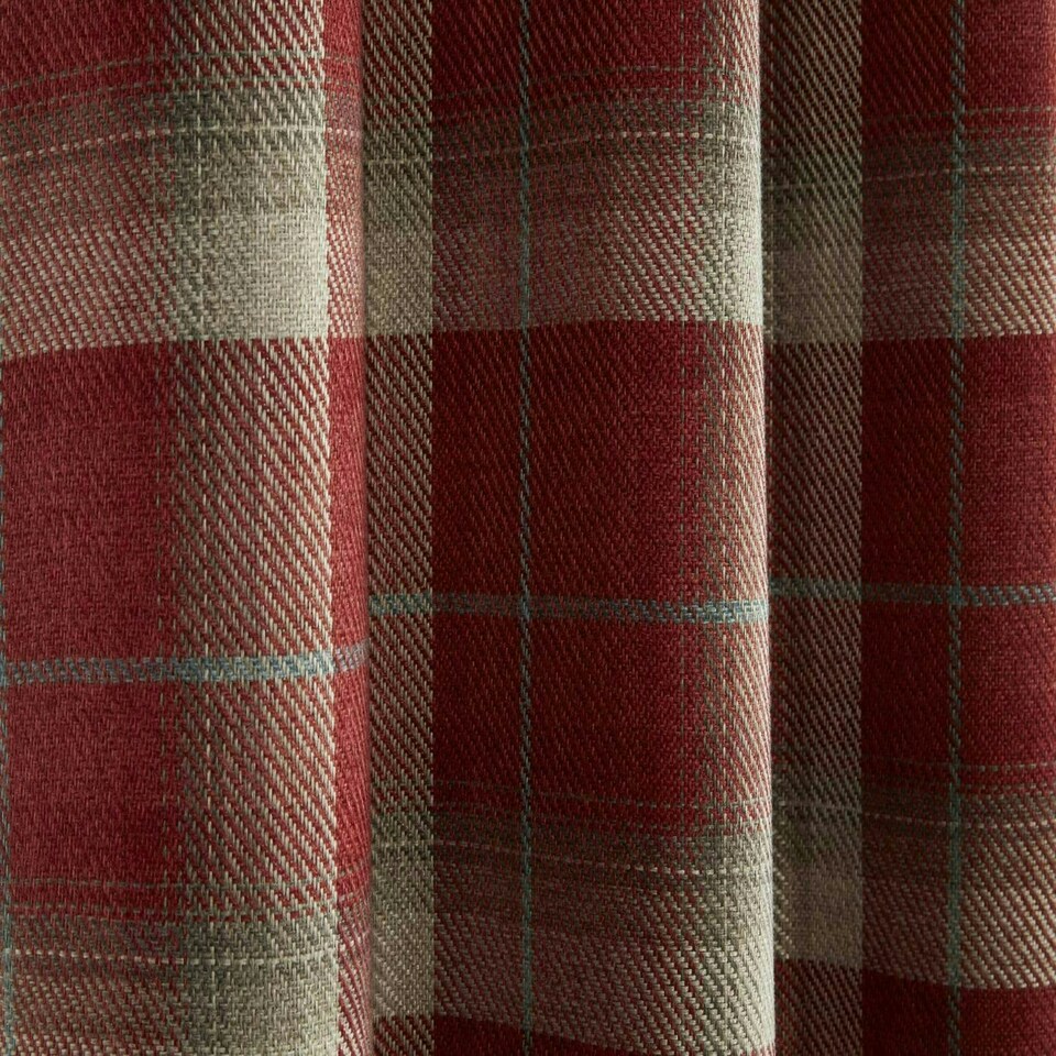 image 1 of Carnoustie Eyelet Blackout Curtains - Red - 168cm x 183cm