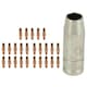 image 1 of 1 shroud & 25 x 1.0mm Round Contact Tips MIG Welding Binzel Style MB15 Torch