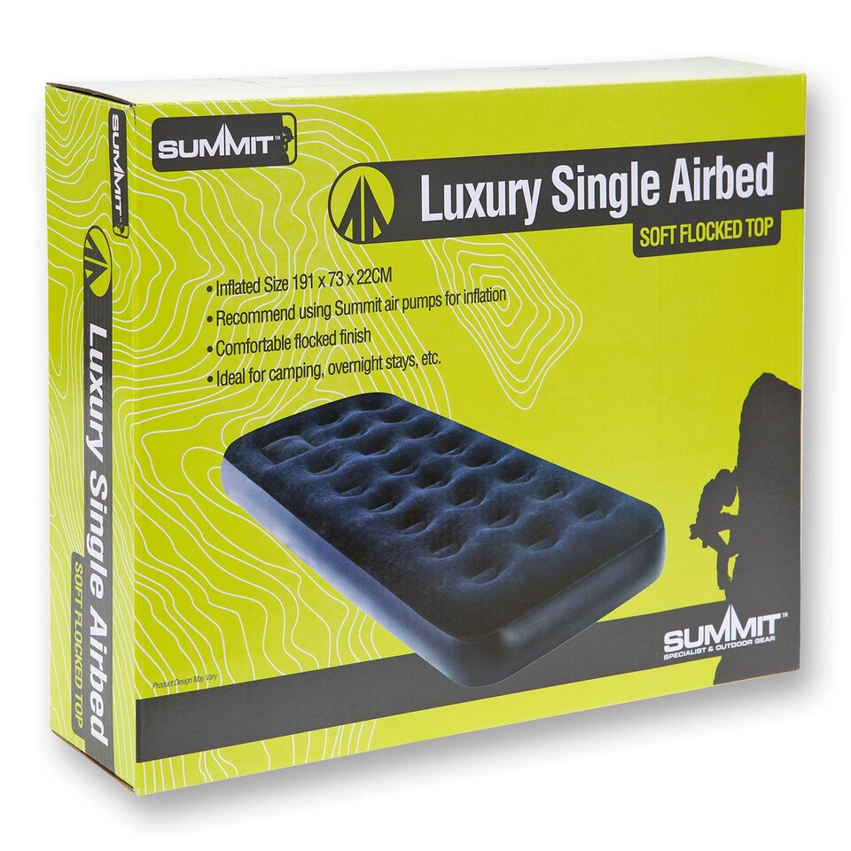 image 1 of VFM e-Store Luxury Flocked Camping Airbed - Summit Outdoor, Blue