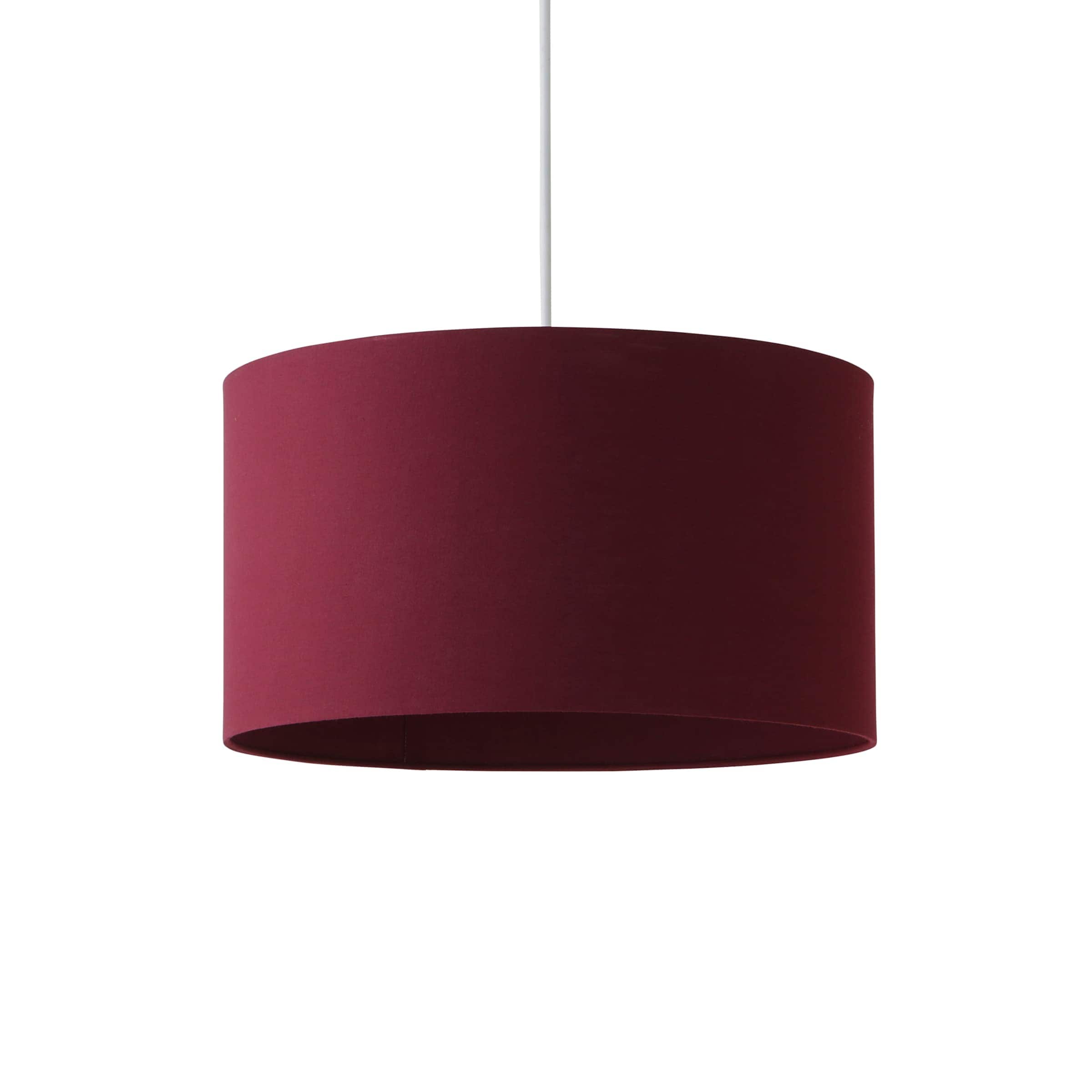 ValueLights Reni Plum Fabric Easy Fit Drum Ceiling Lamp Shade with Bulb | Size: Large