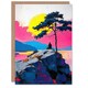 image 1 of Old Man Lone Tree Sunset Coastal Cliff Landscape Birthday Greeting Card