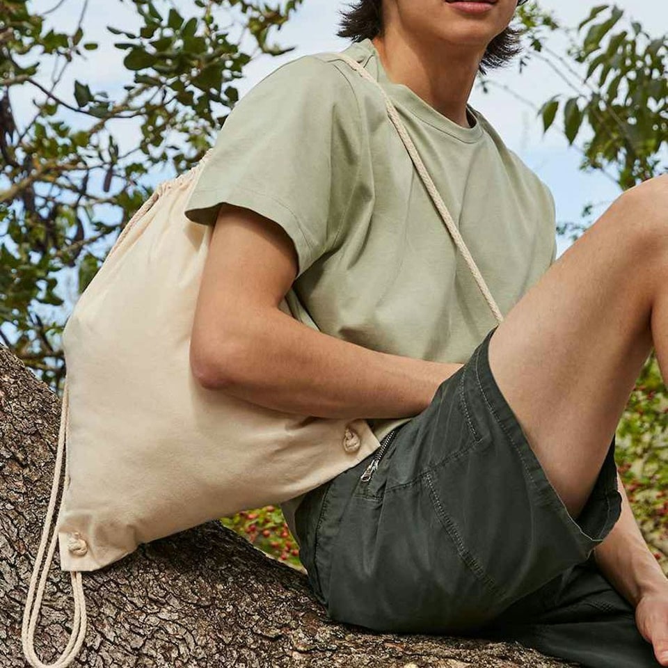 image 1 of Westford Mill Recycled Cotton Drawstring Bag - Natural - One Size (UTPC4939) | Multi | One Size
