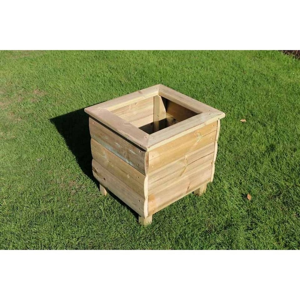 image 1 of Multi Pack of 2 - Square Planters, Wooden Garden Pot/Tub for Plants - L40 x W40 x H40 cm - Fully Assembled | Brown
