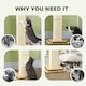 image 6 of PawHut 3-in-1 Cat Scratcher Post with Sisal Track Ball Toy, Light Oak