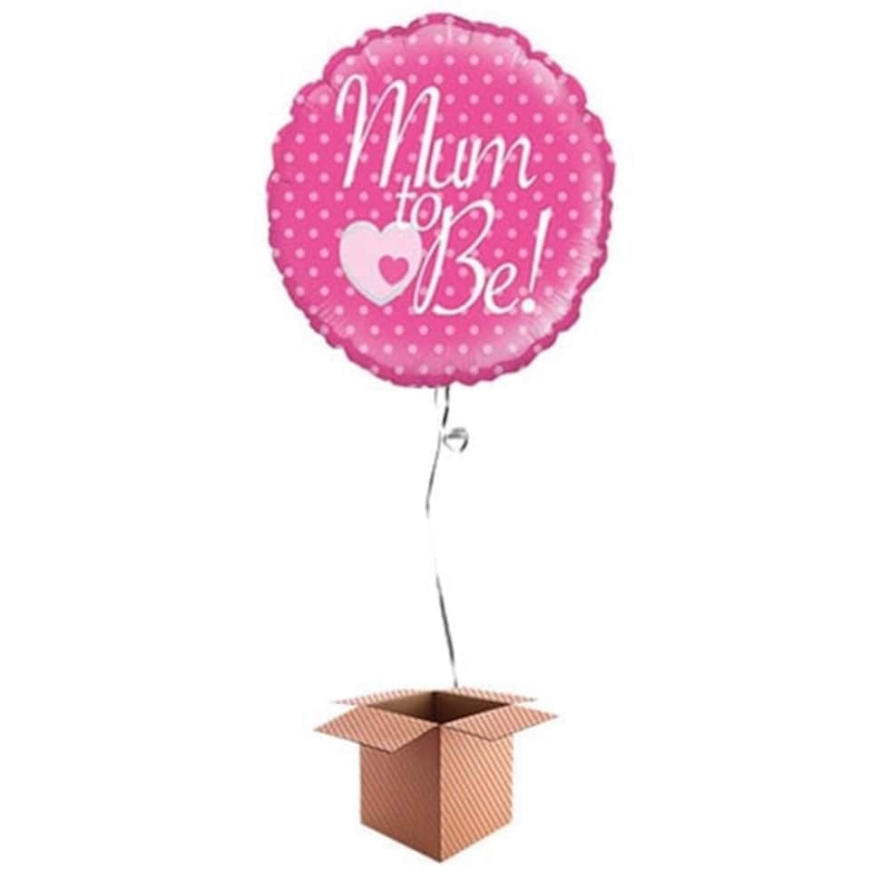 Mum To Be Round Foil Balloon - Inflated Balloon in a Box
