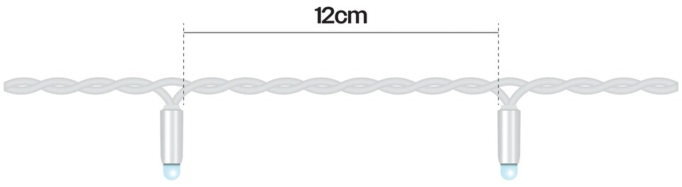 image 1 of Led String Lights White Rubber Cool White 20M
