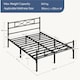 image 3 of Yaheetech 4ft6 Double Metal Platform Bed Frame with Headboard | Black | Double | 1