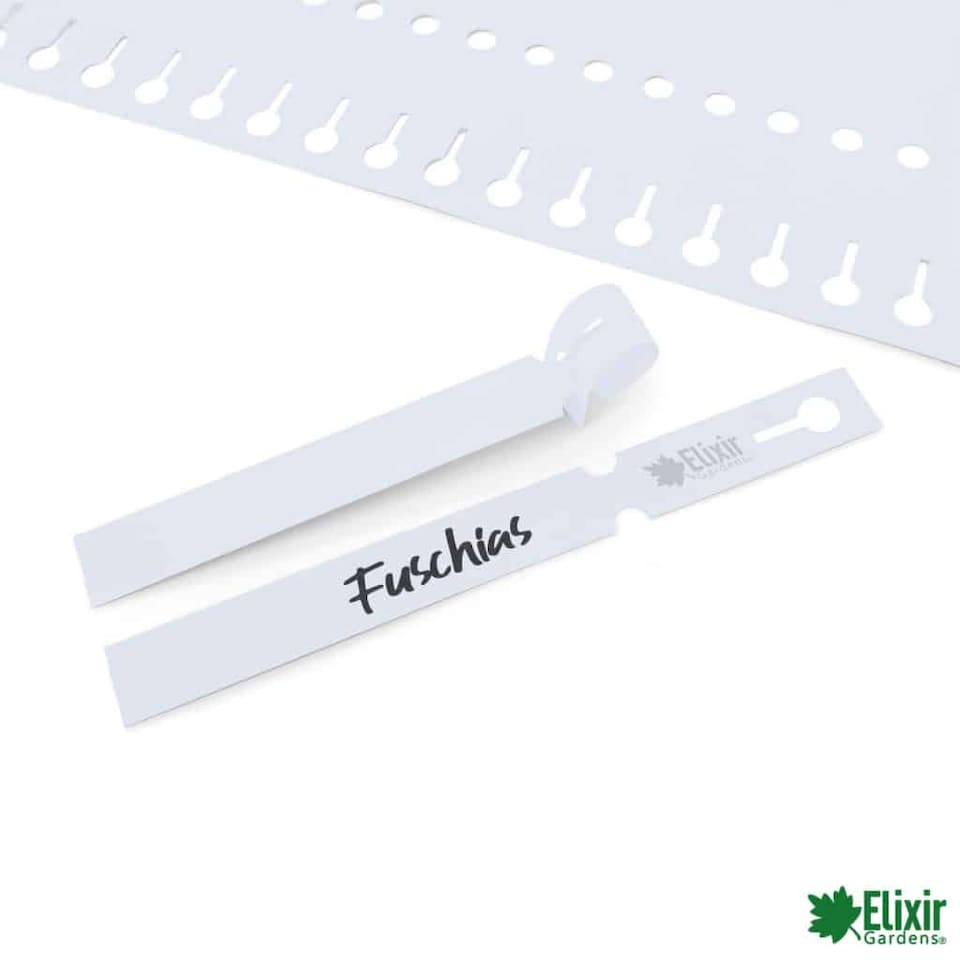 image 1 of Elixir Gardens Loop Lock Plant ID Label | WHITE | 160mm x 16mm (x 50)
