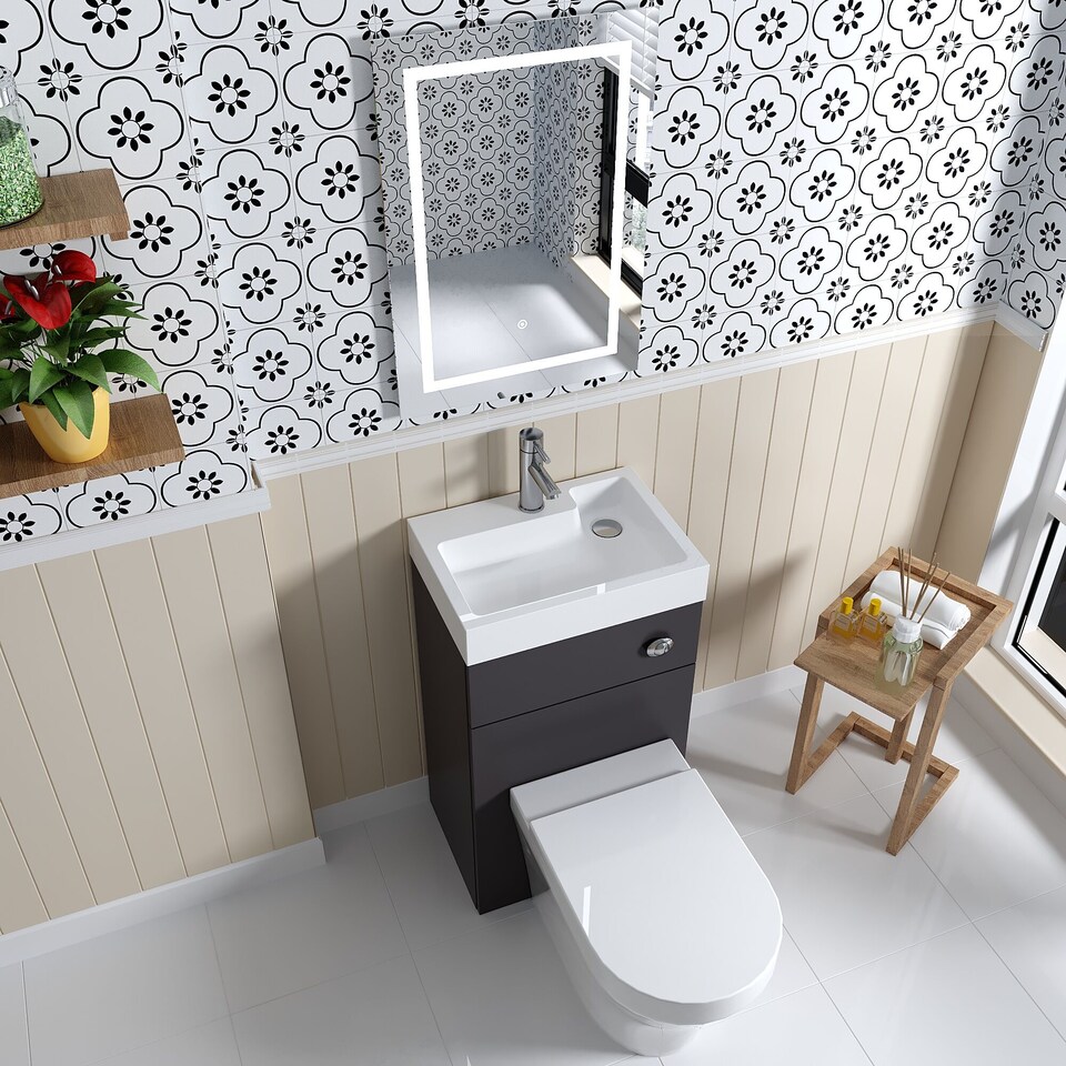 image 1 of Balterley Contemporary Bathroom Cloakroom Freestanding Rectangular Cabinet Basin Vanity Unit MFC
