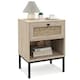 image 1 of COSTWAY 2-Tier Nightstand Bedside Table Wood Top Side Table Brown