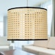 image 6 of Set of 2 Woven - 25cm Wicker Easy Fit Pendant Shades | Brown | Black | Medium | 2