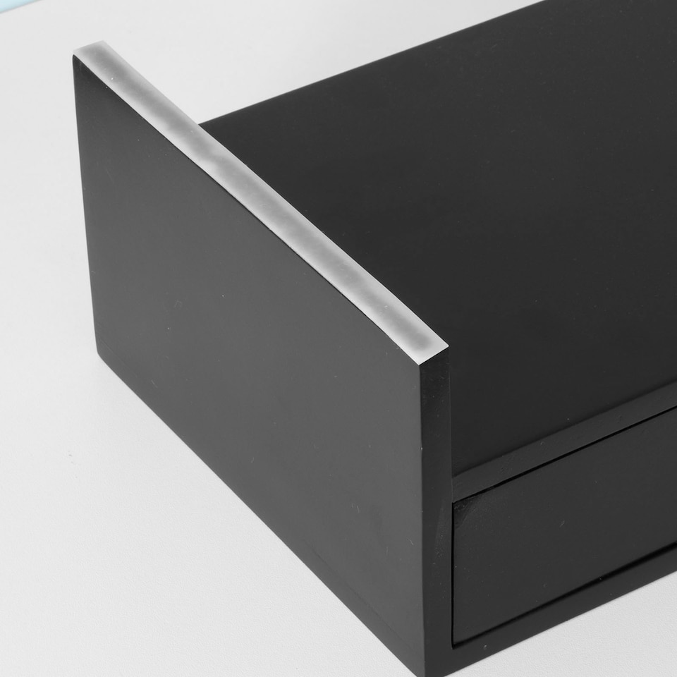 image 1 of SoBuy BBF02-SCH,Computer Monitor Stand Monitor Riser with 2 Drawers | Black | Black | 1