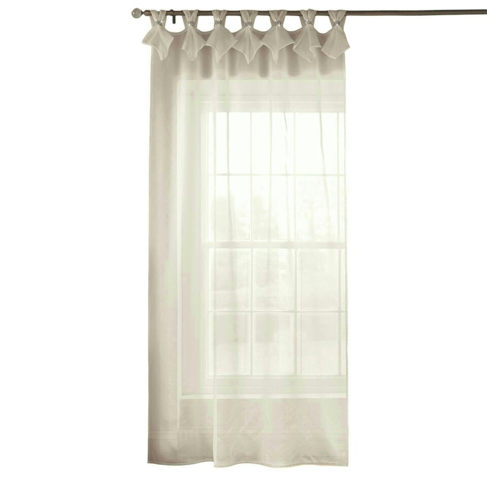 image 1 of Tiara Dolly Voile Eyelet Curtain Panel - Cream - 145cm x 182cm