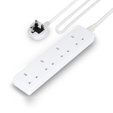 GEEPAS 4 Gang Extension Lead With Neon Light, 2m Cable