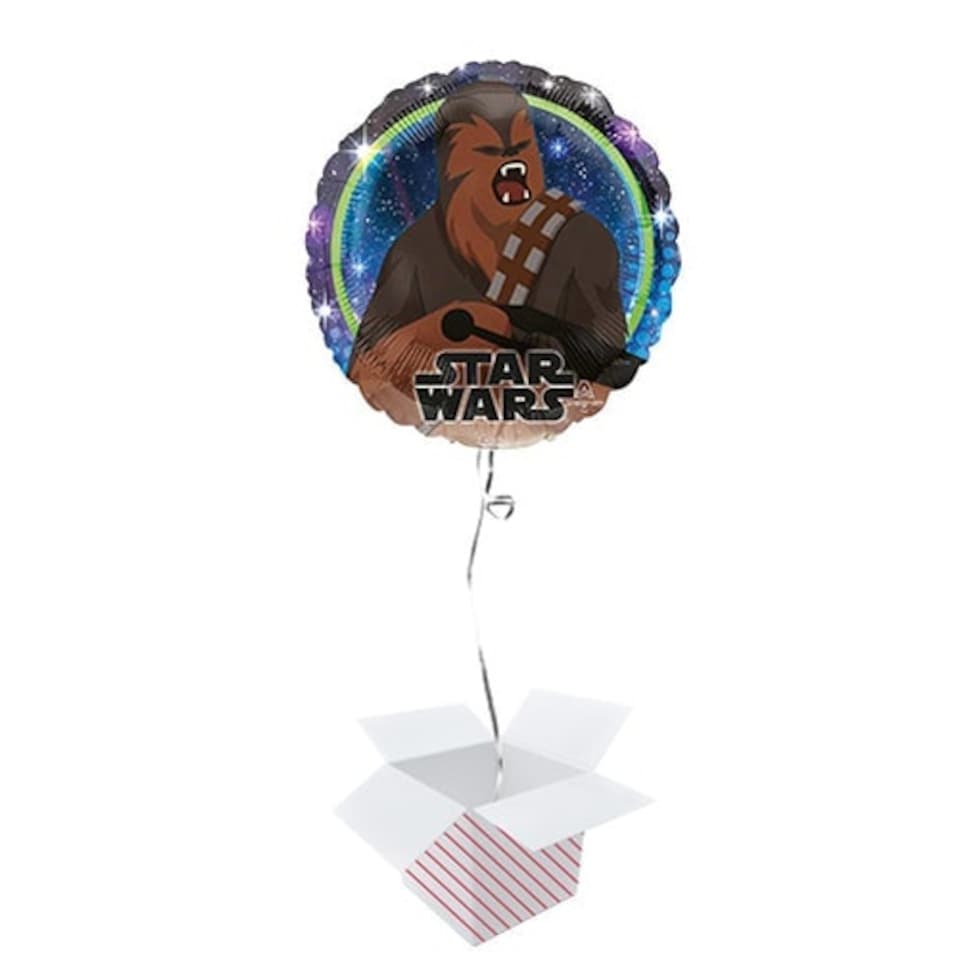 Star Wars Chewbacca Round Foil Helium Balloon - Inflated Balloon in a Box