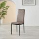image 3 of Furniturebox 4x Milan Black Leg Cappuccino Hatched Faux Leather Dining Chairs