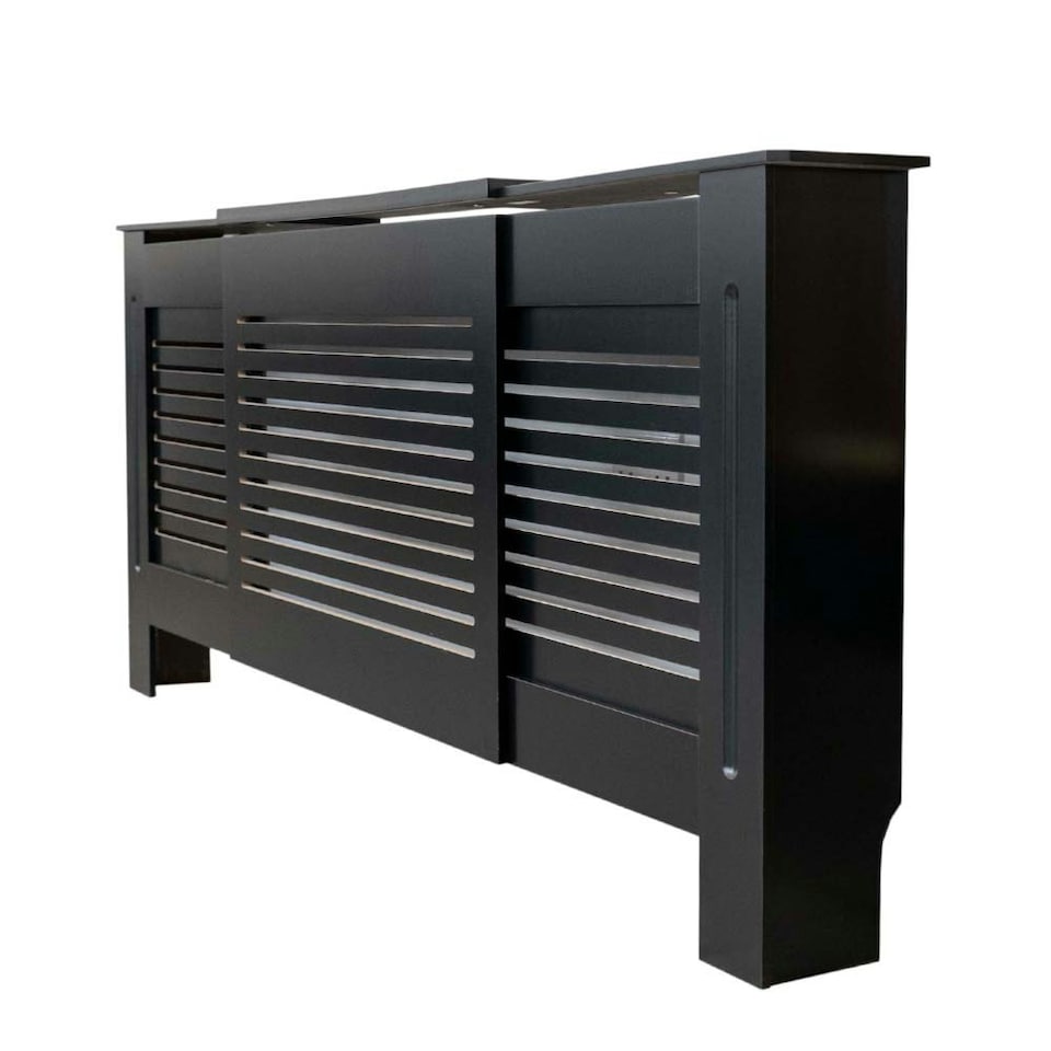 image 1 of Stylish MDF Black Horizontal Design Radiator Cover - Adjustable