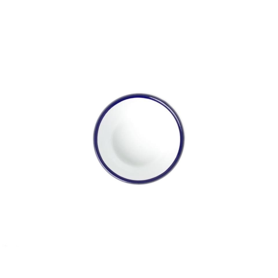 image 1 of Nimbus Enamel Pudding Basin - White/Blue - 10cm