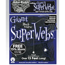 Rubies Stretch Spider Web Halloween Decoration - Black - L