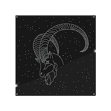 Capricorn Zodiac Sign Dining Splash Back | White