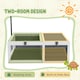 image 2 of PawHut Tortoise House, Wooden Tortoise Table w/ Lamp Holder - Grey