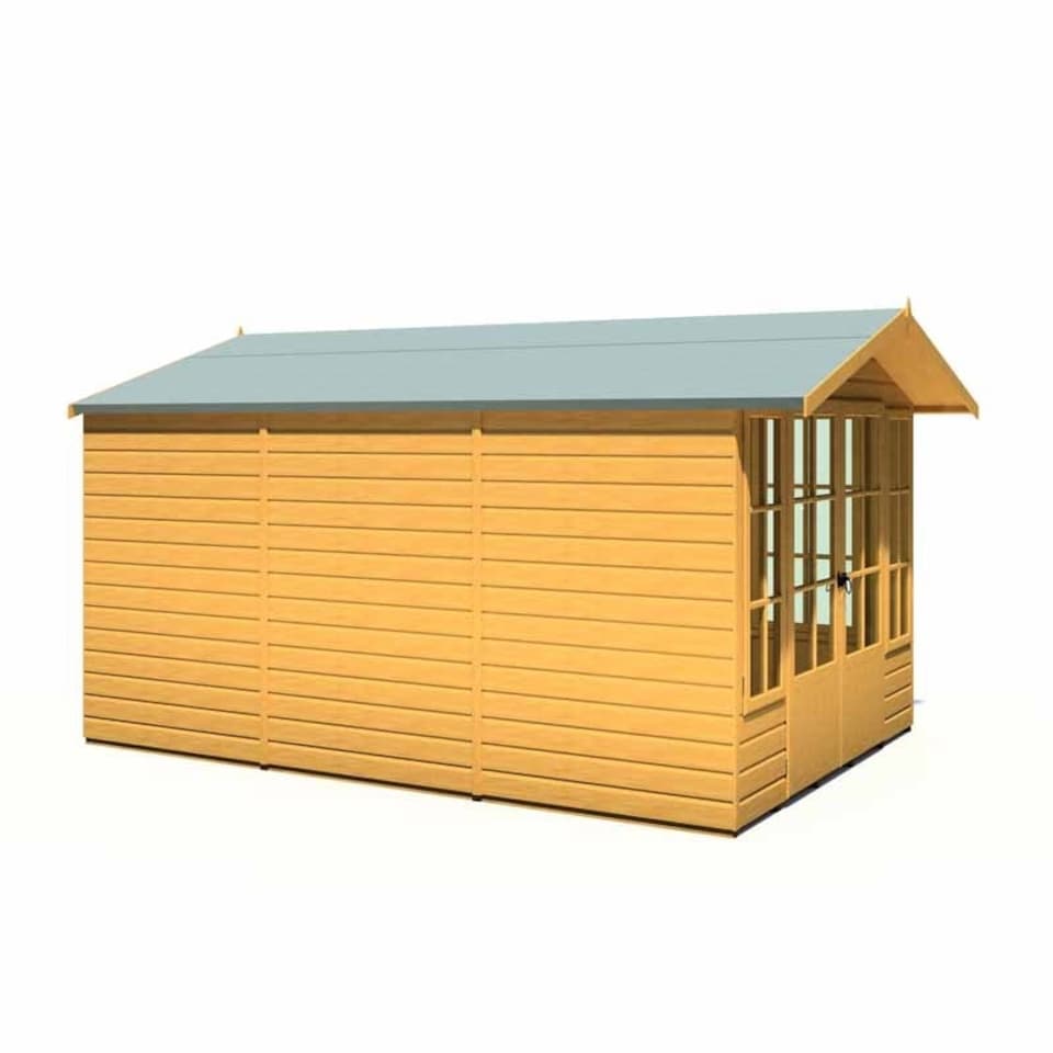 image 1 of Delmora 8 x 12 Shiplap Summerhouse - Wood - L392.1 x W261.3 x H217.4 cm Brown