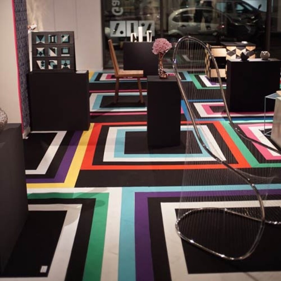 image 1 of 2 Metre Wide Exhibition Quality Ribbed Heavy Duty Black Carpet Runner