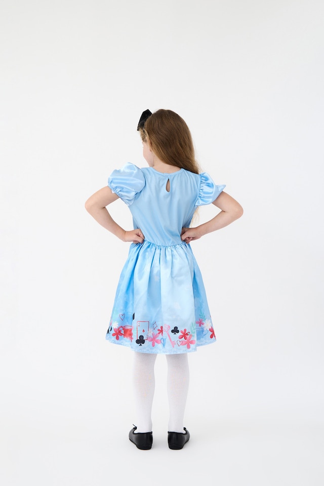 Wonderland Alice Girls Costume with Bow Headband, Book Character Fancy Dress,  World Book Day, Party Outfit, Ages 3-10 | Blue | Blue | 3-4 years - Tesco  Groceries