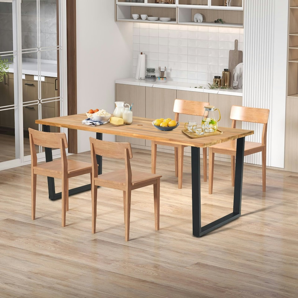 image 1 of COSTWAY Patio Rectangle Dining Table 175 x 80cm Acacia Wood | Brown