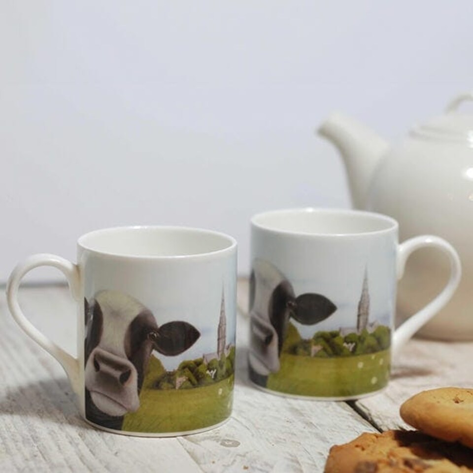 image 1 of Lucy's Farm Moo Selfie at Salisbury Cow Regular Mug