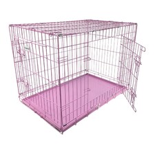 Hugglepets Dog Cage Crate with Metal Tray Silver | One Size