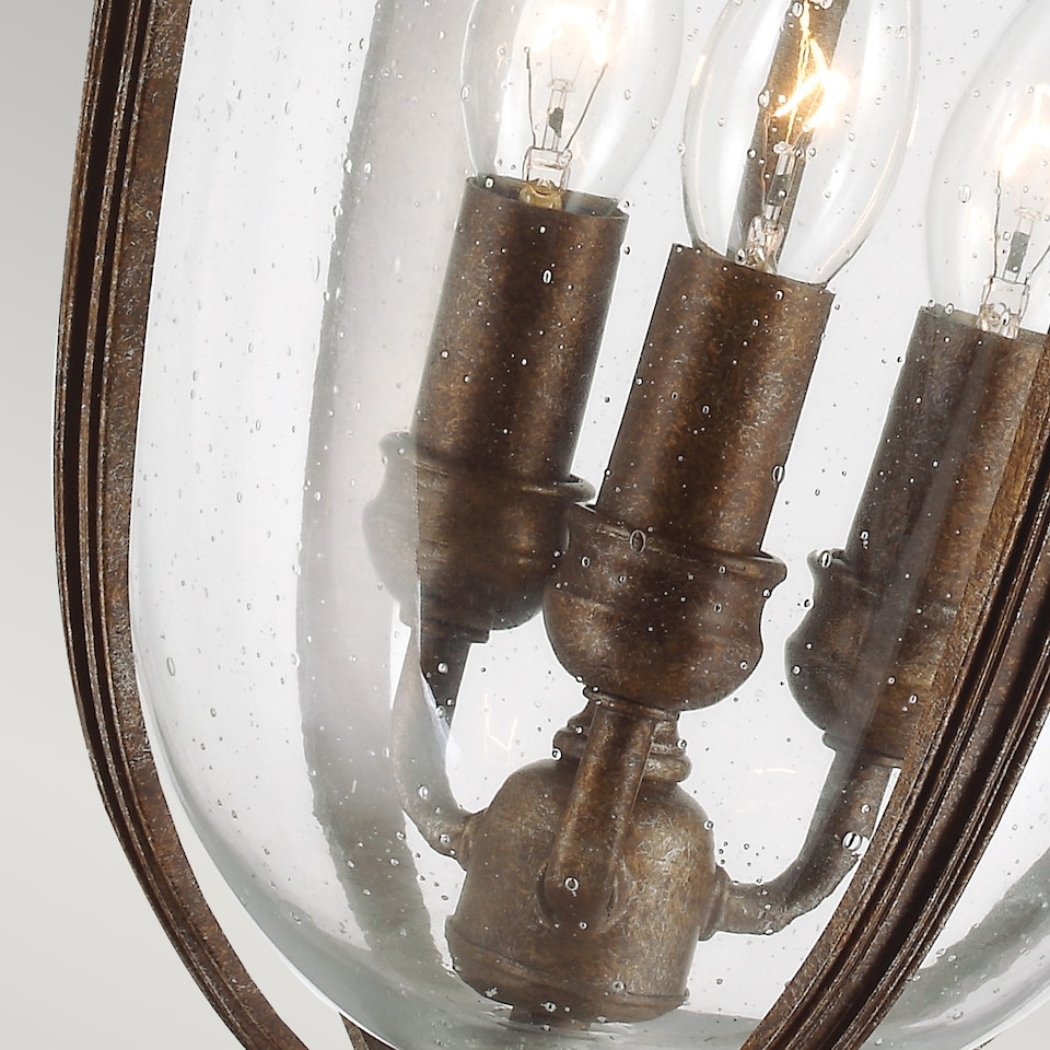 image 1 of English Bridle 3 Light Large Outdoor Ceiling Chain Lantern British Bronze, E14